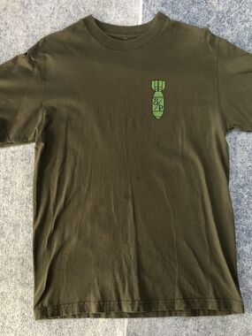2 / 10$Men's Olive Green Short Sleeve Graphic Crew T-Shirt